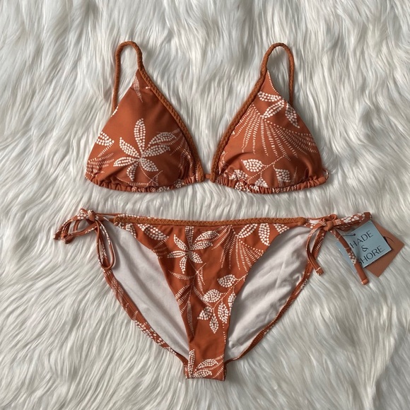 Shade & Shore Other - braided floral triangle bikini